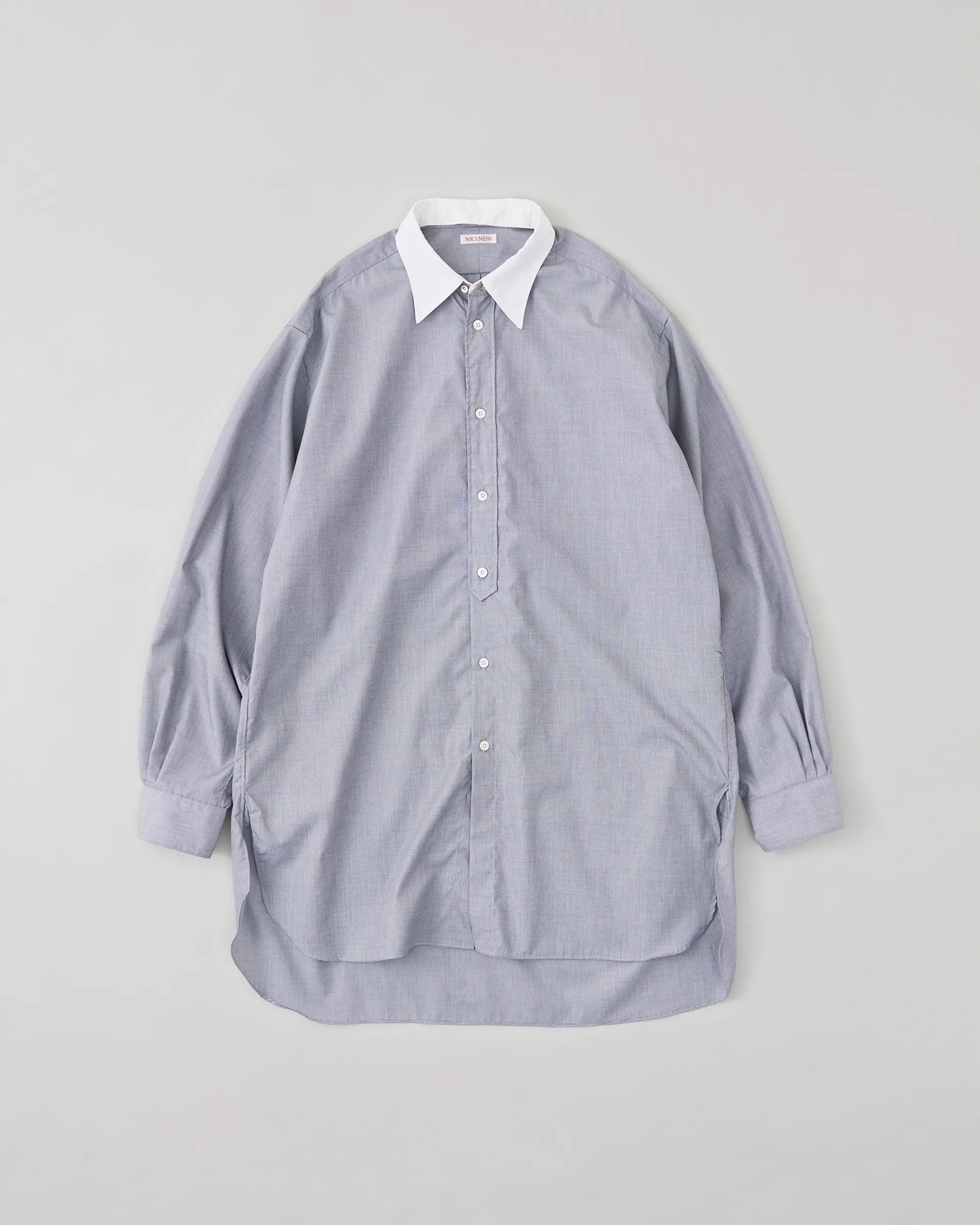 NICENESS 25AW C.IOMMI / End-on-End Chambray Detachable Collar Long Shirt